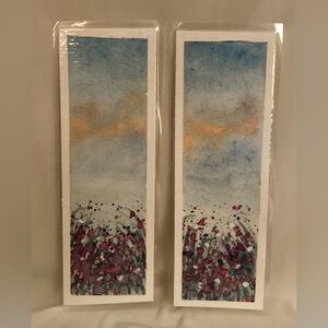 Original Wildflowers Art Bookmarks Laminated Size 7.5”x2.5”